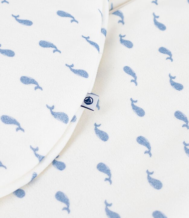 Sacco nanna in ciniglia con balene stampate neonato TOG 3 blu/blu