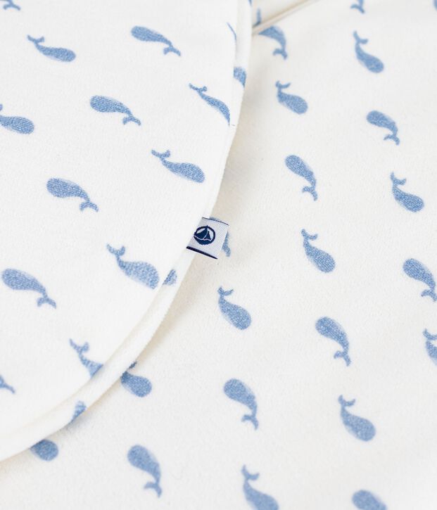 Sacco nanna in ciniglia con balene stampate neonato TOG 3 blu/blu