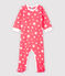 Tutina pigiama con zip a stelle bebé in cotone rosa PEACHY/bianco MARSHMALLOW