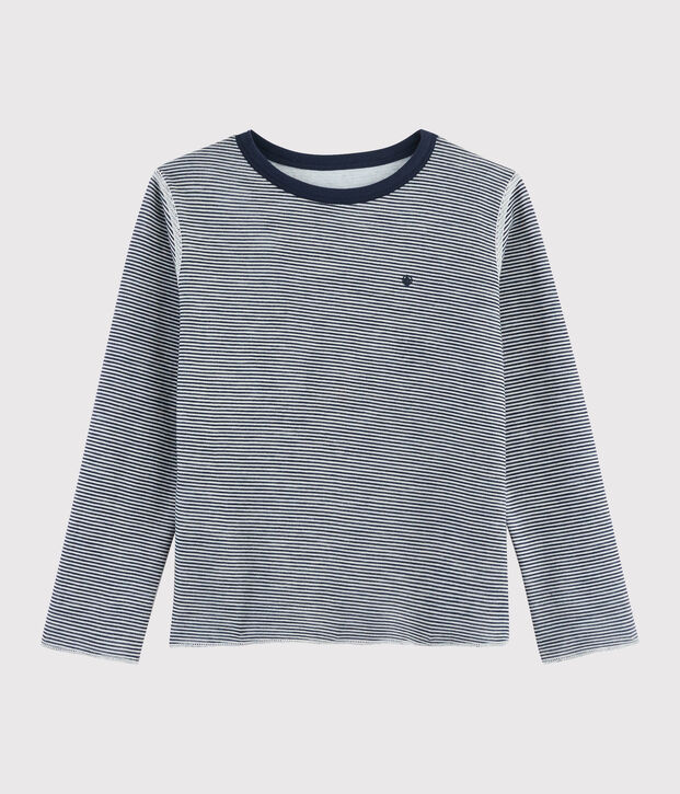 T-shirt double face bambino blu/bianco