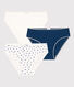 Confezione da 3 slip cuore ragazza in cotone ed elastan