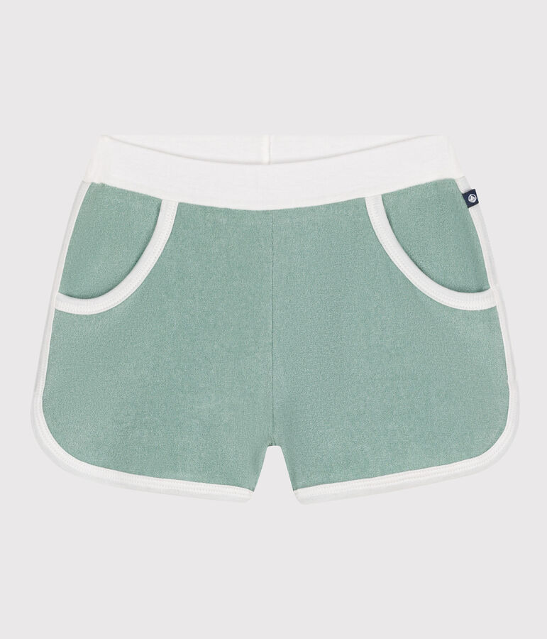 Shorts in spugna di cotone tinta unita bambino verde PAUL