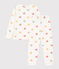Pigiama con cuori bambina in ciniglia bianco MARSHMALLOW/bianco MULTICO