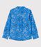 Camicia fantasia in popeline bambino blu BRASIER/bianco MULTICO