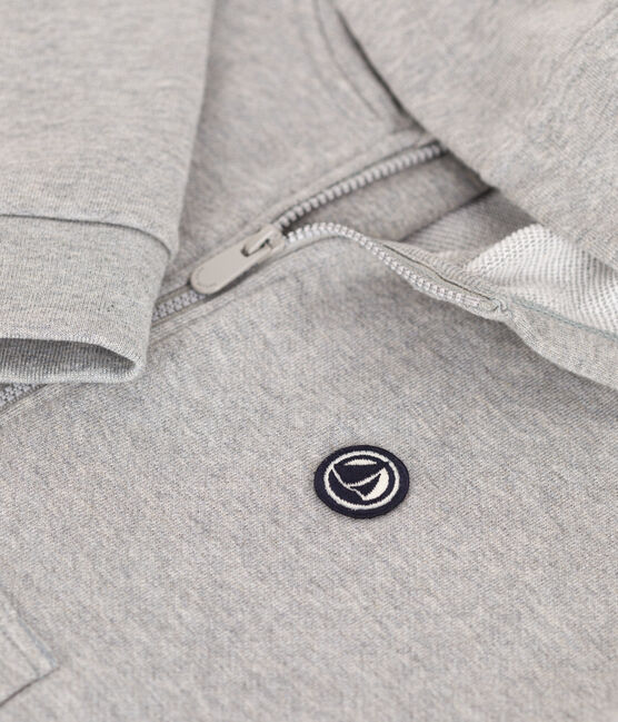 Maglia con cappuccio e cerniera in tessuto felpato bambino grigio CHATON CHINE