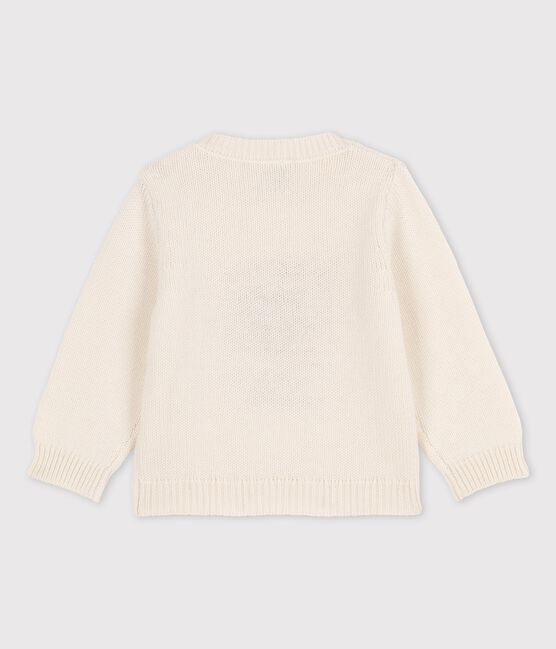 Pullover bebè in tricot in lana e cotone bianco MARSHMALLOW/bianco MULTICO