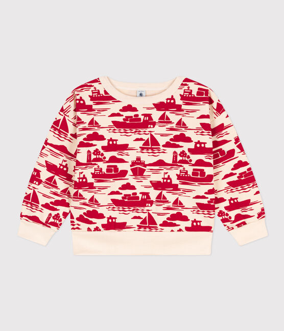 Felpa in molleton stampato bambino rosso AVALANCHE/ ROUGE