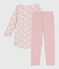 Camicia da notte e leggings bambina in ciniglia con stampa a fiori rosa JOLI/bianco MULTICO