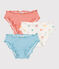 Set di 3 slip vezzosi in cotone con stampa a cuori bambina variante 1
