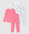 Confezione da 2 pigiami bambina millerighe e fantasia Parigi in cotone multicolore
