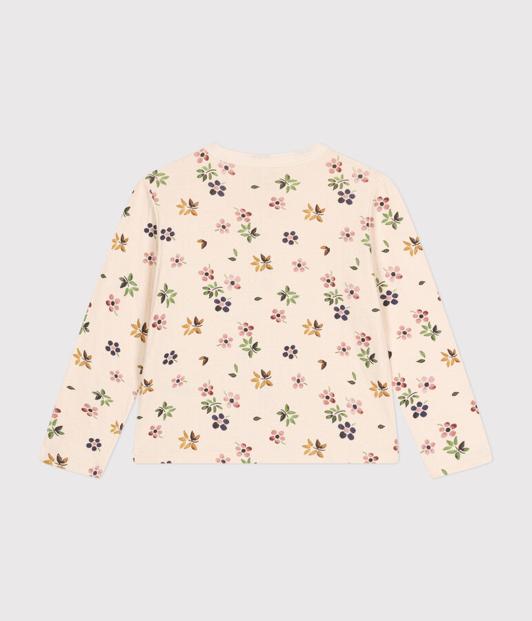 Cardigan in tubique bambina ecru/multicolore