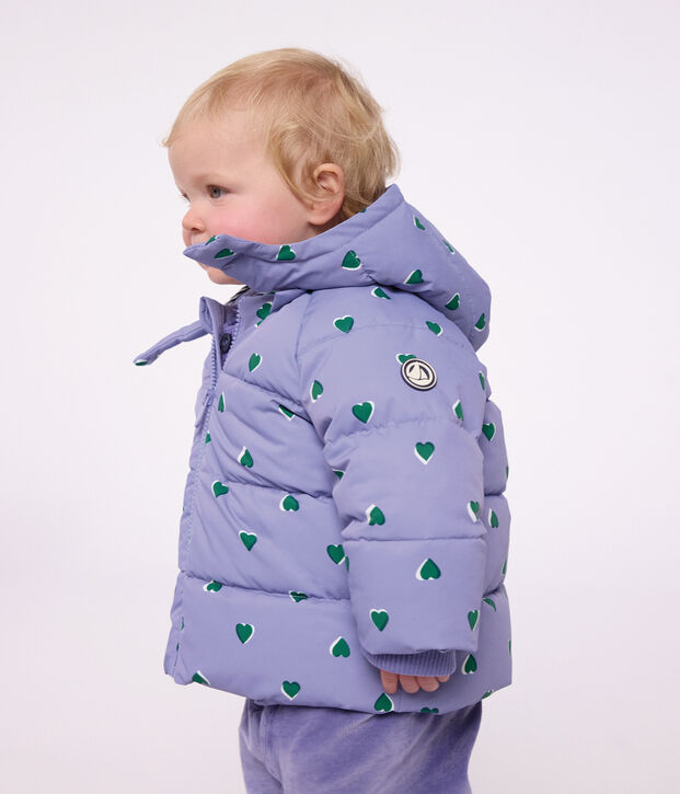 Piumino in poliestere con stampa animalier neonato viola/multicolore