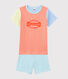 Pigiama corto millerighe colorate bambino in cotone