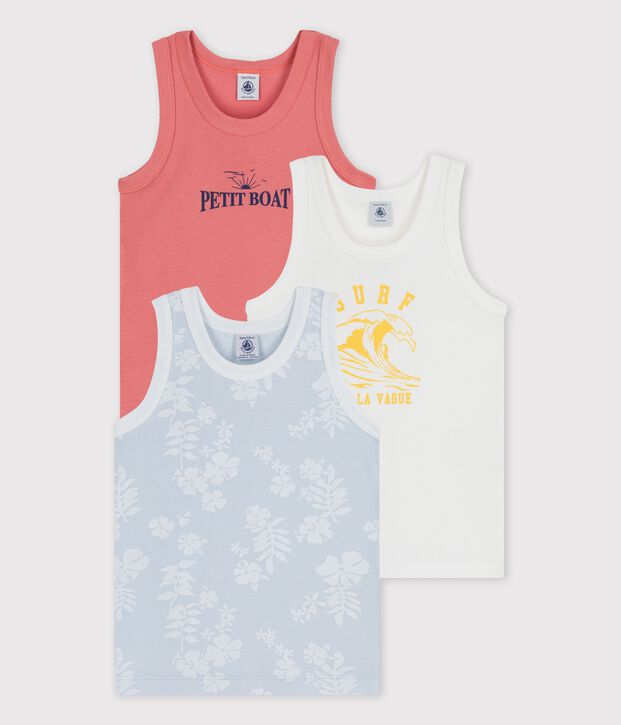 Confezione da 2 canottiere Hawaii bambino in cotone multicolore