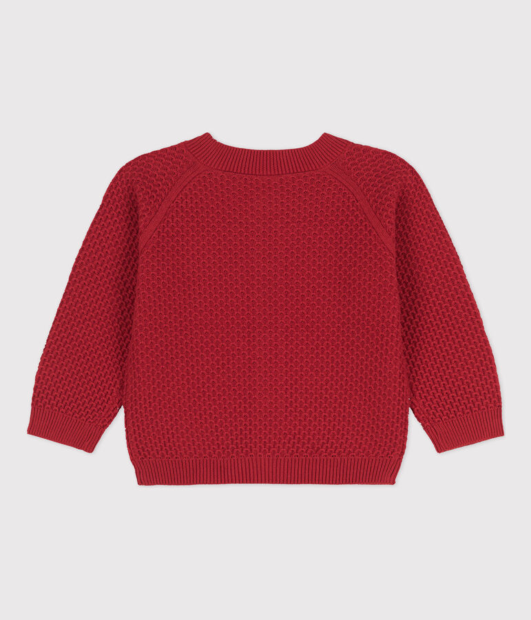 Cardigan in maglia di cotone per neonati rosso
