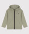 Felpa con zip e cappuccio bambino verde MARECAGE