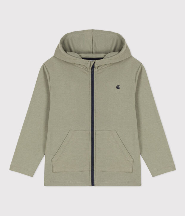 Felpa con zip e cappuccio bambino verde
