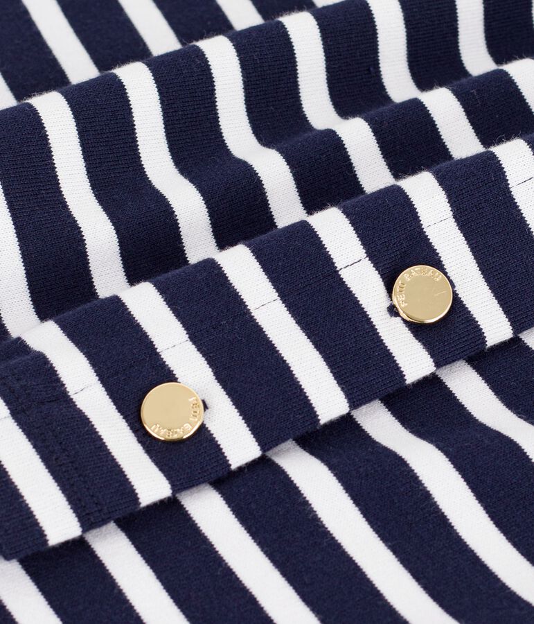 Marini&egrave;re in cotone a righe donna blu SMOKING/bianco MARSHMALLOW