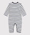 Tutina pigiama a righe in ciniglia bianco MARSHMALLOW/blu SMOKING