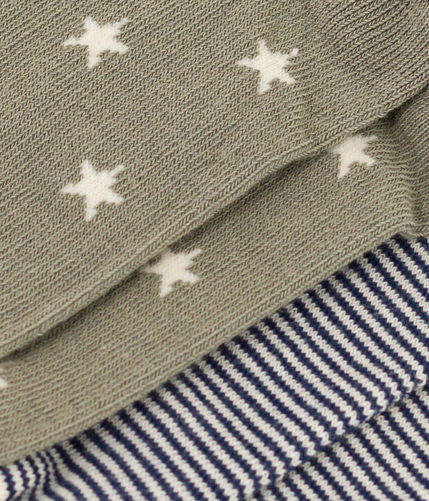 Set di 2 paia di calzini bambino in jersey di cotone con motivo stelle multicolore