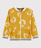 Felpa con cerniera bambino giallo BOUDOR/bianco MARSHMALLOW