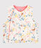 Gilè smanicato reversibile bebè femmina in ovatta di cotone biologico bianco MARSHMALLOW/bianco MULTICO