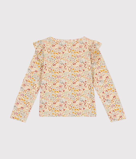 T-shirt a maniche lunghe in tessuto a costine bambina bianco AVALANCHE/ MULTICO