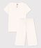 Pigiama cuoricini bambina in cotone bianco MARSHMALLOW/ PAPAYE