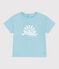 T-shirt a maniche corte in cotone tinta unita neonato blu AQUATIC
