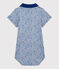 Body collo polo in cotone bebè maschio grigio POUSSIERE/blu SURF