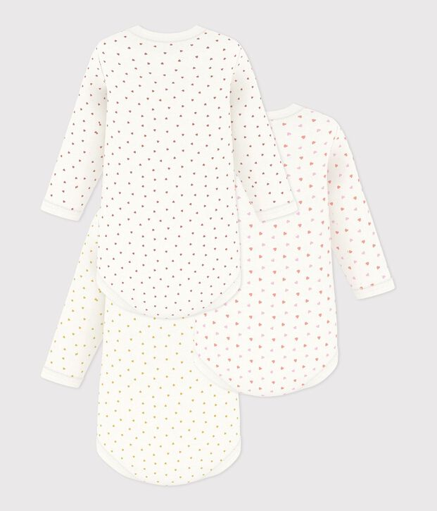 Set di body a maniche lunghe in cotone con stampa a cuoricini neonata multicolore