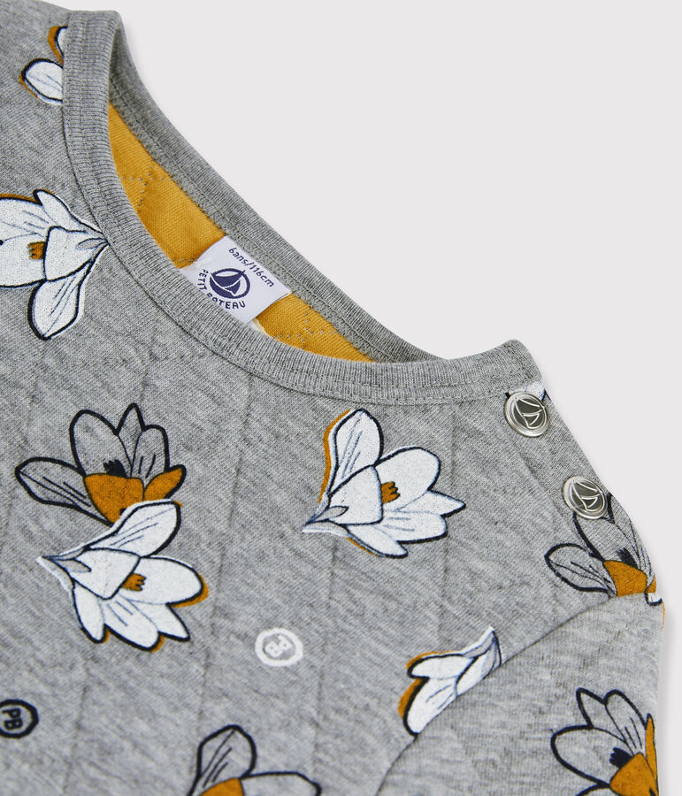 Abito maniche lunghe bambina grigio SUBWAY/bianco MULTICO