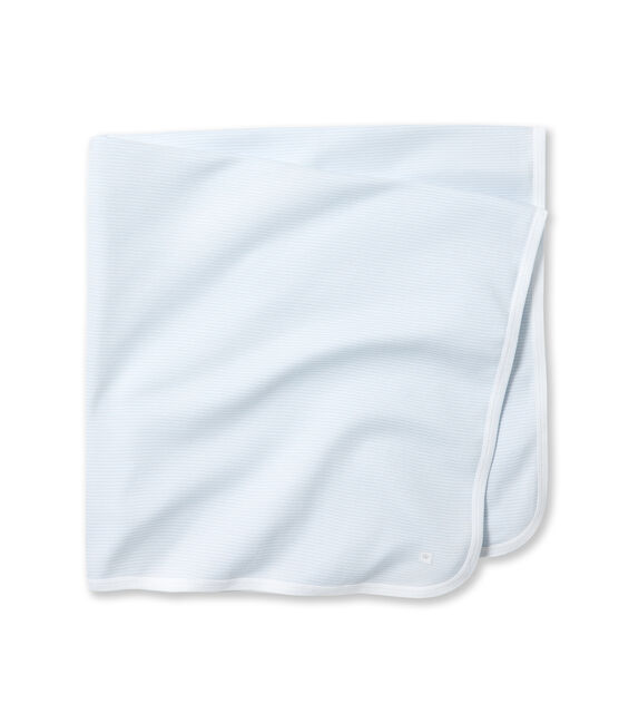 Telo bebé millerighe blu FRAICHEUR/bianco ECUME
