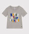 T-shirt stampata in jersey leggero bambino grigio CHATON CHINE