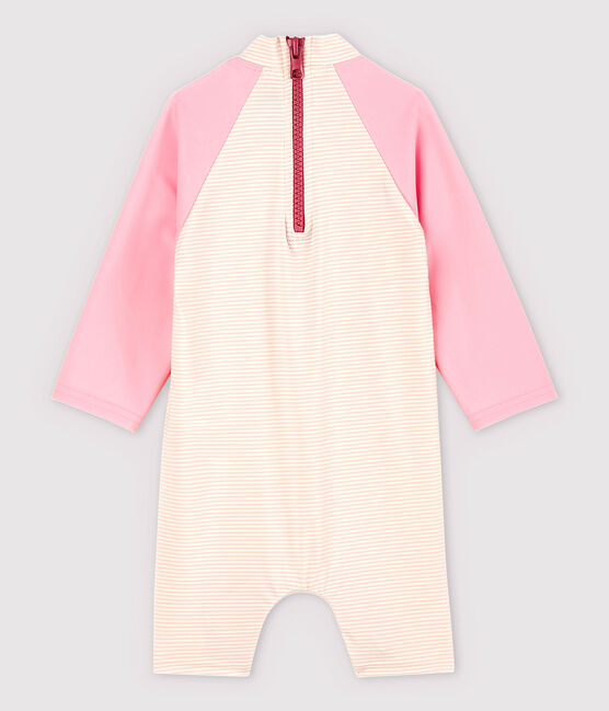 Tuta anti-UV ecoresponsabile bebè femmina/maschio rosa MINOIS/bianco MARSHMALLOW