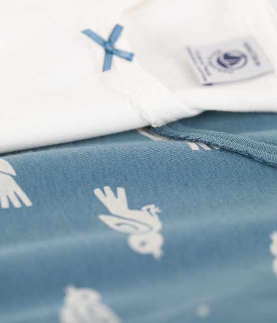 Confezione da 2 t-shirt maniche corte, fantasia uccellini, bambina in cotone variante 1