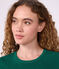 T-shirt a maniche lunghe in cotone con punto cocotte donna TREE