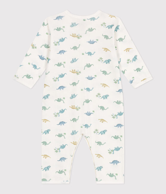 Pigiama senza piedini in cotone con dinosauri neonato bianco MARSHMALLOW/bianco MULTICO