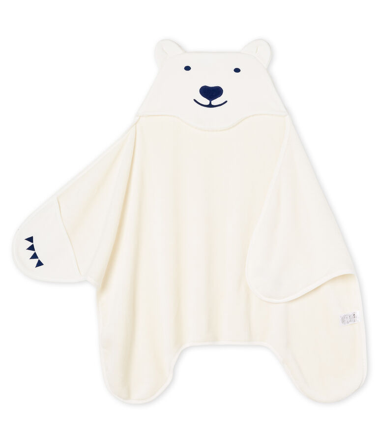 Mantella/plaid bambino in pile bianco MARSHMALLOW/blu MEDIEVAL