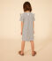 Abito a maniche corte in cotone a righe bambina bianco AVALANCHE/blu SMOKING