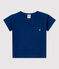 T-shirt bebè tinta unita a maniche corte in jersey blu MEDIEVAL