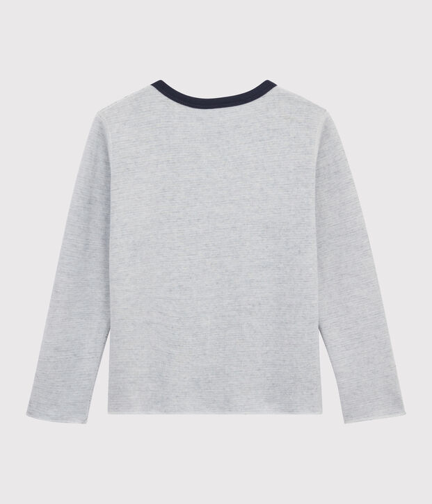T-shirt double face bambino blu/bianco