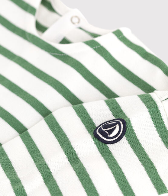 Top da marinaio per neonati in cotone spesso verde MARSHMALLOW/ PALMERAIE