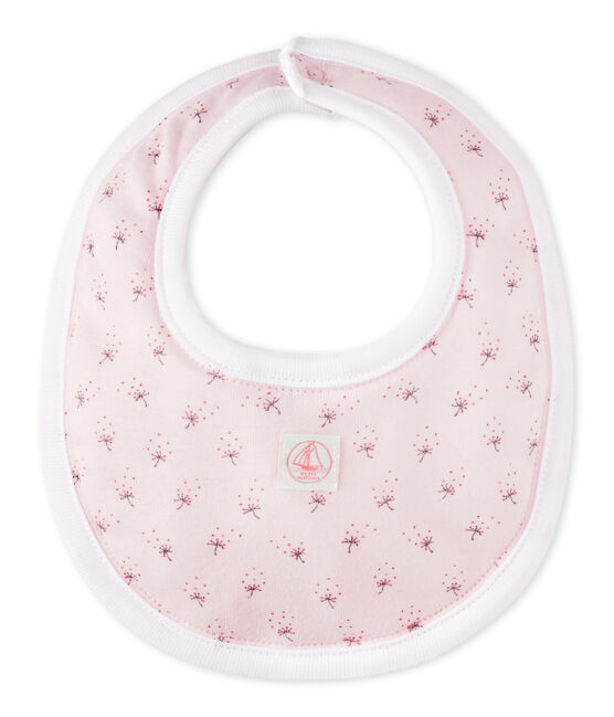 Bavaglino bebé unisex stampato rosa VIENNE/bianco MULTICO