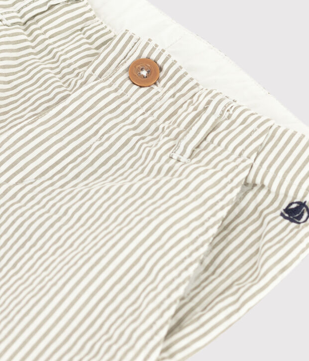 Bermuda in seersucker bambino verde/bianco