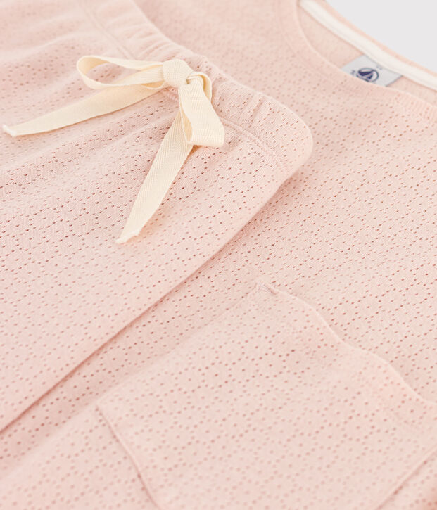 Pigiama donna corto in cotone rosa
