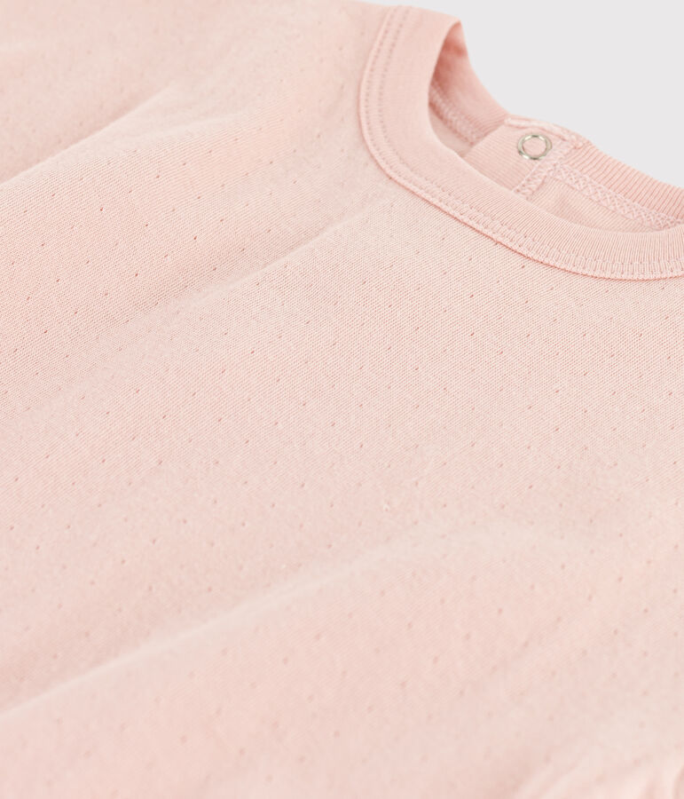 T-shirt maniche lunghe beb&egrave; in tubique rosa