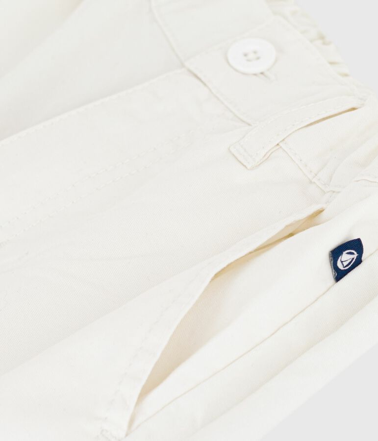 Bermuda corti in cotone tinta unita bambino bianco