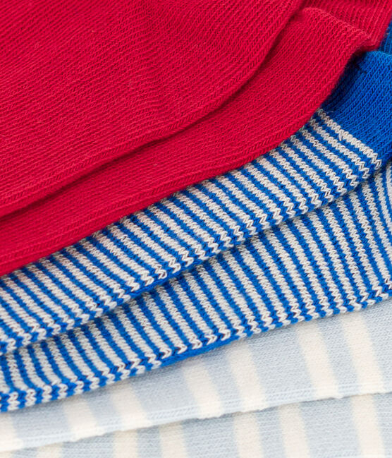 Confezione da 3 paia di calzini a righe in jersey di cotone bambini variante 1