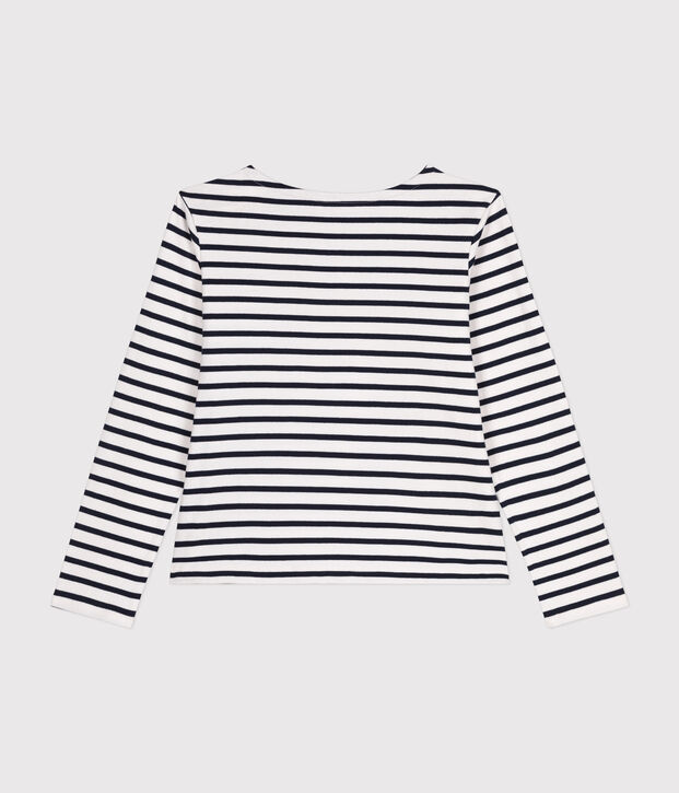 Marini&egrave;re donna abbottonata in cotone bianco/blu